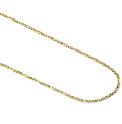 14k Real Yellow/White Gold Solid 1.6mm Flat Open Wheat Chain Necklace with Lobster Claw Clasp, Jewelry Gift for Women Men2