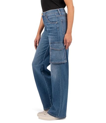KUT from the Kloth Women's Jodi High-Rise Fab Ab Wide Leg Five Side Flap Pocket in Invigorated2