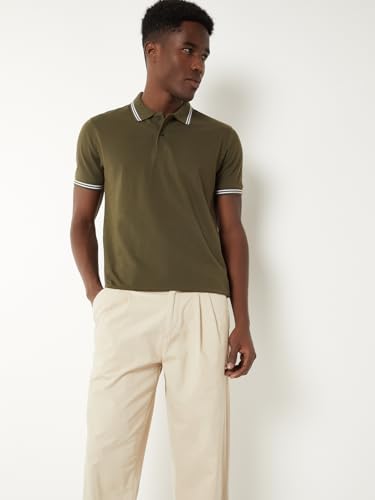 Image of Max Men's Polycotton Half Sleeves Regular Fit Solid Polo T-Shirt