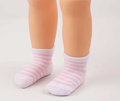 Methee ​6 Pairs Baby Non Slip Grip Ankle Cotton Socks Unisex Non Skid Sole Stretch Crew Socks,Made with Combed Cotton3