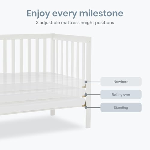 Image of Dream On Me Edgewood 4-in-1 Convertible Mini Crib in White