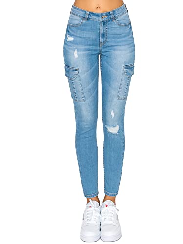 WAX JEAN Women's Repreve High-Rise Cargo Pocket Skinny Jeans