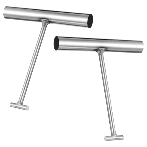 Issimober 2 Pcs Manhole Keys T-Shaped Stainless Steel Manhole Cover Lifter Hook Heavy Duty Drain Grate Lifting Keys for Manhole Covers Septic Tanks Drain Covers Roller Shutter Doors 160mm
