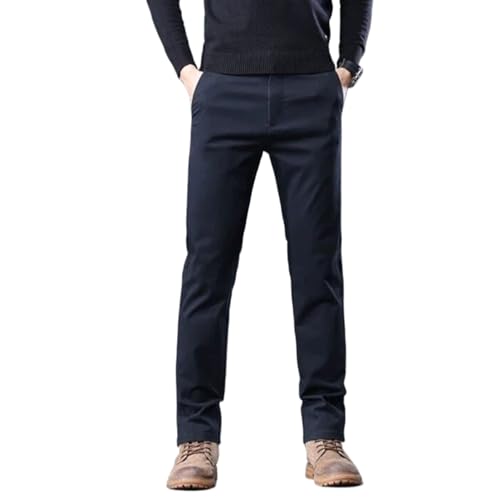 Men's Casual Pants Business Straight Elastic Trousers Male