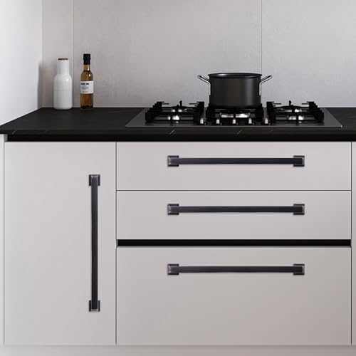 BUKOBYHE 6 Pack 10 Inch(254mm) Kitchen Cabinet Handles Oil Rubbed Bronze Cabinet Pulls Zinc Alloy Drawer Pulls Solid Kitchen Hardware