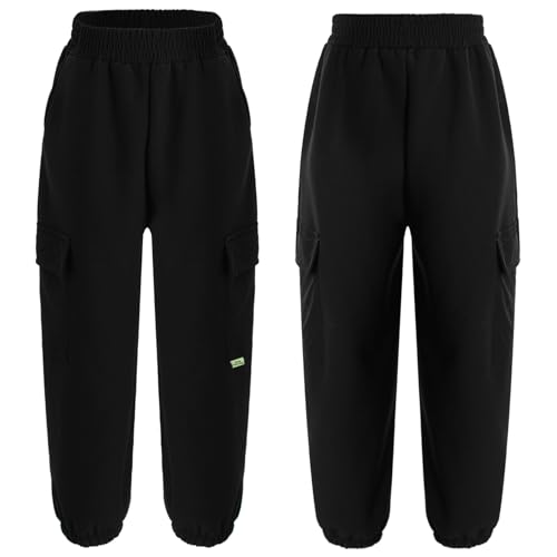 Loyan Unisex Girls Boys Casual Trousers Fleece Lined Sweatpants Winter Warm Jogger Pant with Pockets