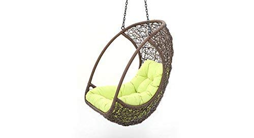 Rattan Wicker Single Seater Swing Chair Without Stand | Garden & Outdoor Swing Jhula for Balcony Home | Swing Hanging Chair for Garden - Brown