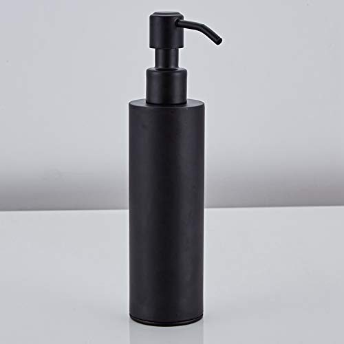 Dispensador de Jabón Líquido 200 ml dispensador de jabón de acero inoxidable negro recubierto redondo redondo botella de botella de botella de cocina suministros de baño Dispensadores de Detergente