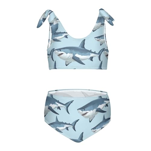 Wusikd Great White Shark Girls Swimsuits Two Piece Swimwear Bikini Set for for Girls Size 3T