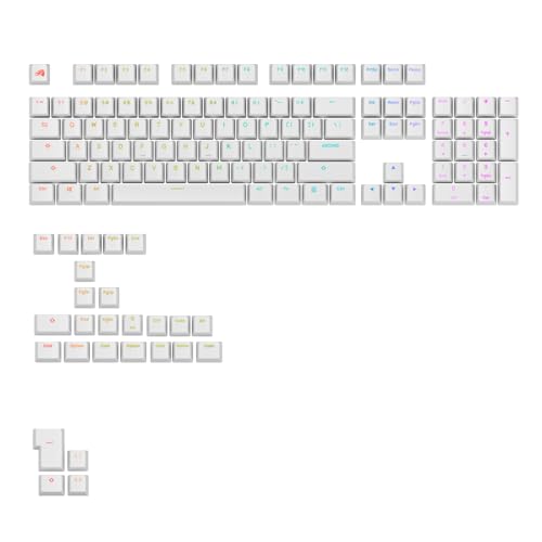 Touches GPBT Glorious rétroéclairées blanches pour clavier mécanique QWERTY