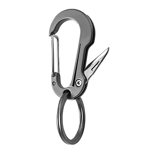 ResafeLy Titanium Carabiner Clip,Carabiner for Keys,Multifunctional Keychain with Keyring,Backpack Accessory,EDC Mens Keychain,Cool Gadget for Daily Use