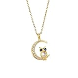 Genérico Collar de Búho Lunar Cadena de clavícula Joyería de lujo exquisita de moda Regalo