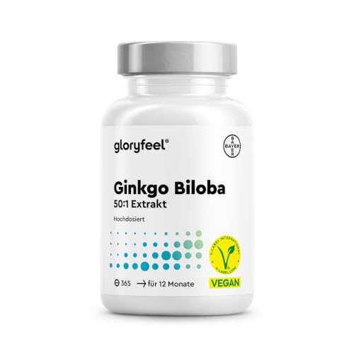 Ginkgo Biloba 3950 mg - 365 tableta visoke doze - S flavonoglikozidima + terpenskim laktonima i ginko bez kiseline - 50:1 ekstrakt - vegansko i bez aditiva - Laboratorijski testirano i razvijeno u Njemačkoj