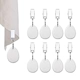 RJUN 8pcs Tablecloth Weights Tablecloth Pendant Stone Table Cover Weights Hangers with Metal Clips (Drop-White)
