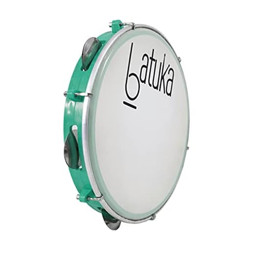 Pandeiro 10" Abs Verde Plat Inox Pele Leitosa Batuka- Luen