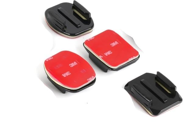 SHOPEE Helmet Adhesive Sticky Mounts, Flat + Curved 3M Adhesive Mounts Compatible with Hero 13/12/11/10/9/8/7/6/5 AKASO Campark Osmo Action 4/3 and Other Action Cameras (4 Pack)