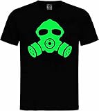 Diseño de máscara de gas Glow in The Dark - Máscara de gas que brilla en la oscuridad, Negro , S