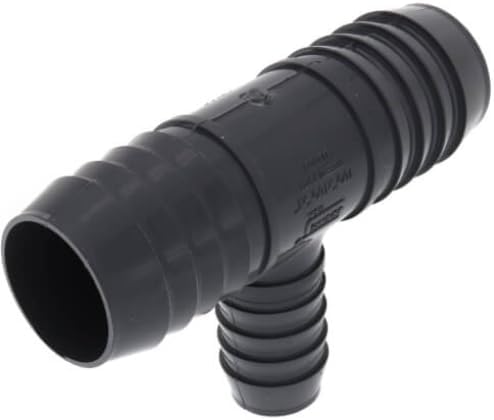 Plumbing Insert Tee Fitting, 1-1/2 x 1 inch, Barbed Insert Reducing Tee for waterline connections