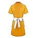 GOLDSTITCH Women Waitress Uniform Yellow Cosplay Fancy Dress Housemaid Cosplay Party Costume Halloween