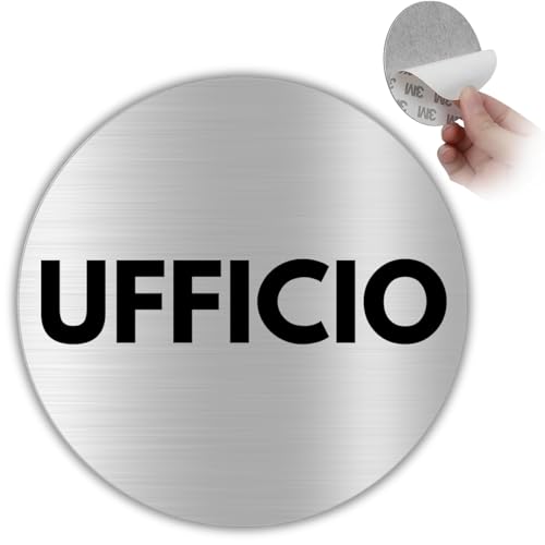 LEIASA | Segnale Adesivo Ufficio - Diametro Ø 100 mm - Spessore 0,8 mm - Alluminio - Targa Area Di Lavoro - Segnale Ufficio Amministrativo - Cartello Adesivo 3M - Zona Di Ufficio (Cartello Ufficio)