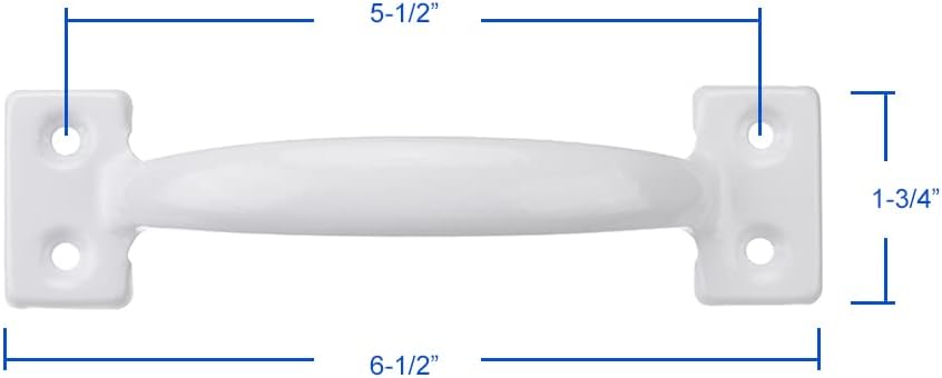 V171 6-1/2" Gate Handle, Screen Door Handle in White- 4 Pack