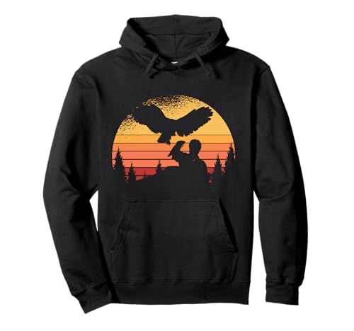 Funny Falconer Peregrine Falcon Flying Vintage Bird Falconry Pullover Hoodie