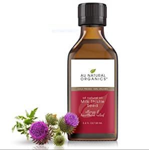 Au Natural Organics Milk Thistle Seed Oil – Organic Cold Pressed | Thickens Hair & Repairs Split Ends | Face & Body Skin Moisturizer | Protects Skin & Liver | Liver Detox Cleanse | 3.4 Oz #TOP13