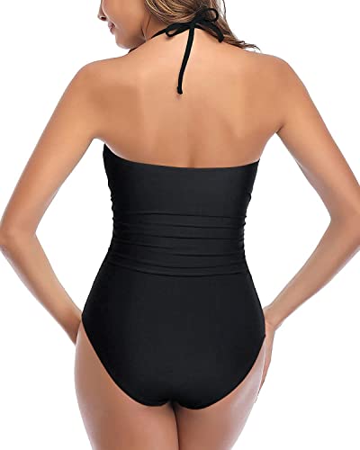 Tempt Me Women Sexy Cutout One Piece Swimsuits Tummy Control High Waisted Halter Front Tie Knot Bathing Suit - Image 3