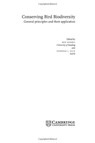 Conserving Bird Biodiversity: General Principles and their Application (Conservation Biology Book 7)