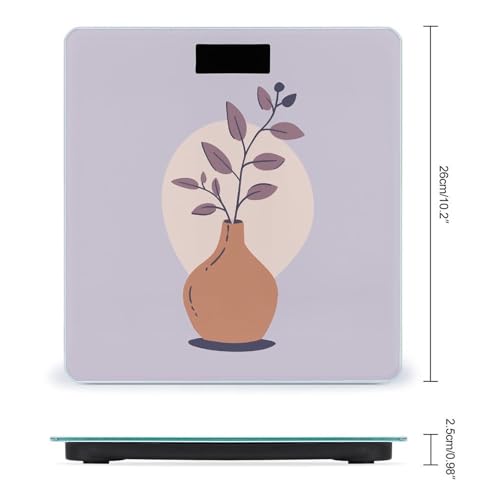 Báscula digital para baño de vidrio templado marrón miniatura 2