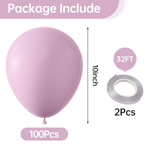 Image of KALOR 10 Inch Pastel Pink Balloons, 100 Pcs Latex Helium Macaron Balloons for Kid's Birthday Party Baby Shower Wedding Graduation Graduation Party Decorations