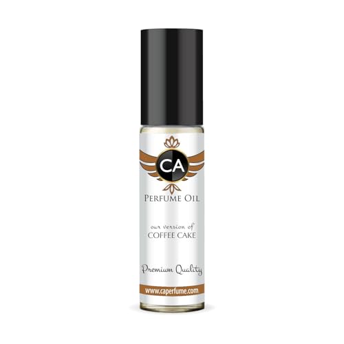 CA Perfume Originals Coffee Cake Unisex Fragrance Oil Gourmand Scent Long Lasting Perfumes for Women &amp; Men Travel Size TSA Ready Mini Parfum Body Oil Roll-on 0.33 Fl Oz 10ml