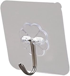 FALAEN Adhesive Hooks for Hanging Heavy Duty Wall Hooks Self Adhesive Sticky Hooks Waterproof Transparent Hooks for Keys Garage Outdoor Office Workshop Door Sticky Hook (36 Piece,Super Sticky)