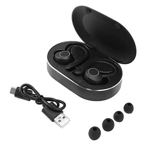 AYNEFY BT 5.1 Auriculares con Estéreo HiFi, bajo Profundo, Diseño de Oídos, Duración de la Batería Larga y Fácil de Usar para Deportes, Conducir y Viajar (Black)