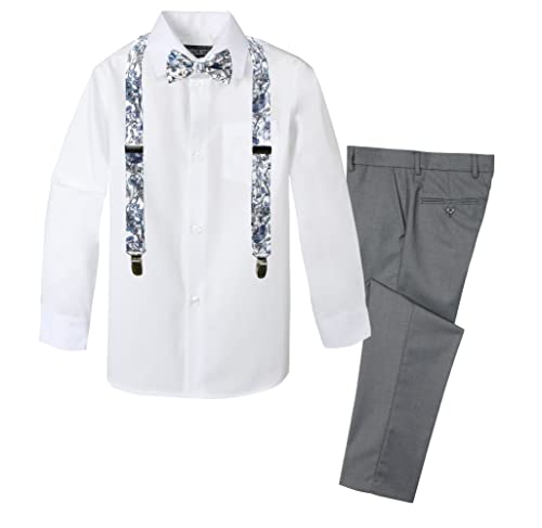 Image of Spring Notion Boys' 4-Piece Floral Suspenders Outfit