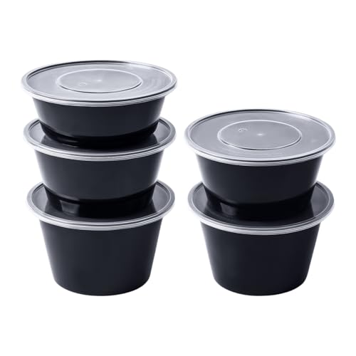 LIINC 使い捨て容器 食事準備容器 50個パック (750ml / 26オンス) 蓋付き食品保存容器 弁当箱 電子レンジ 再利用可能なプラスチックランチボックス キッチンフードテイクアウトボックス 冷凍庫対応加厚の使い捨てボウル テイクアウトボックス