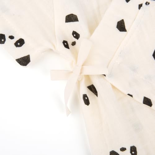 Image of Infant Kimono Robe Newborn Cotton Yarn Robe Baby Romper
