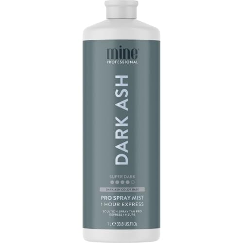 Image of MineTan Spray Tan Solution | Dark Ash - Fake Tanning Mist Best for Cool Bronzed Glow Skin Finish, Fast Drying, 1 Hour Express, Hydrating, Salon Professional Formula, Vegan, 33.8 Fl Oz