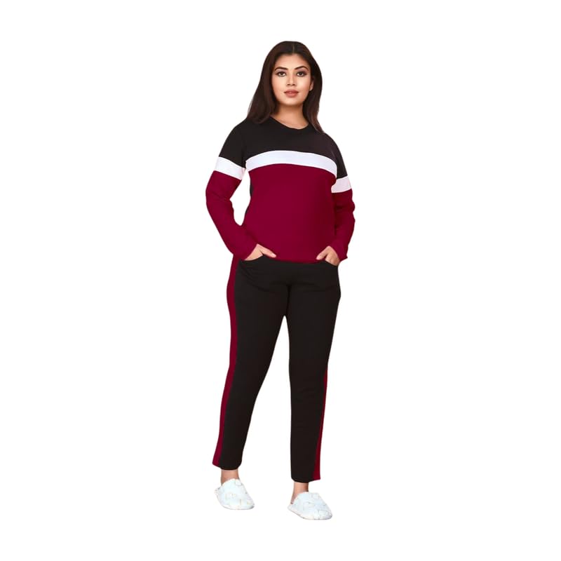 Cotton Blend Tracksuits for Women Full Sleeves Round Neck Woman Workout for Sports Comfortable and Breathable Gym Wear-picture-53