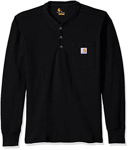 Carhartt Men's Tilden Long Sleeve Henley (Regular and Big & Tall Sizes), Black, X-Large
