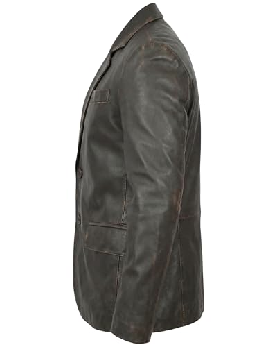 Image of Men's Leather Blazer - Lambskin Leather Blazer Men Genuine Leather Jacket Blazers - Men's Real Leather Sport Coat