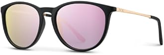 WearMe Pro Round Polarized Sunglasses for Women - UV400 Protection, Lightweight Frame, Vintage Retro Style