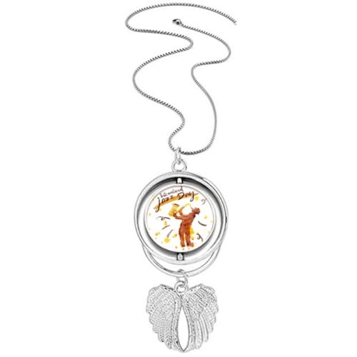 Pendentif saxophone ailes d'ange collier musique aquarelle