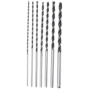 Neilsen CT3651 7PC Extra Long Drill 4MM 5MM 6MM 7MM 8MM 10MM 12MM X 300MM Wood Working BIT, 1 V, Silver