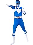 Funidelia Blue Power Ranger Second Skin Costume for men and women, Official License, Size XL Films & Series, Superheroes - Fancy dress for adults for parties, Carnival and Halloween