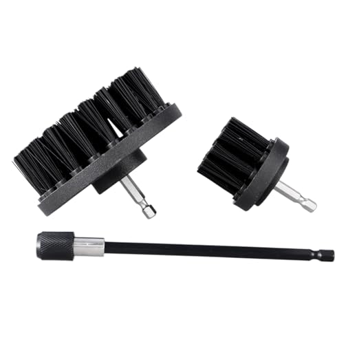 YUXITA Juego de 3 cepillos de ducha para taladro, cepillo de limpieza eléctrico, accesorio extendido para bañera, azulejos de baño