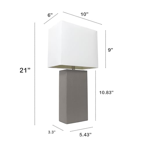 Lámpara de mesa moderna con base de cuero, 2 unidades miniatura 2