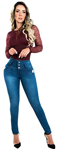 Fiorella Shapewear Butt Lifter Women Jeans High Rise Waist Push Up Levanta Cola Pantalones Colombianos 510BB4