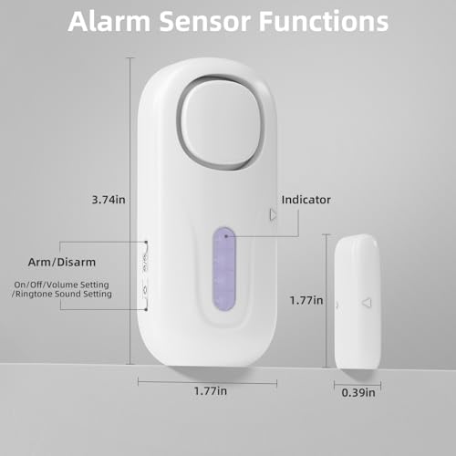 Wireless-Door-Alarms-When-Opened-with-Remote-Satisure-Door-Security-Sensor-Chime-Window-Alarm-Pool-Alarm-Sliding-Door-Alarm-for-Kids-Safety-HomeGarageApartment-Security-White-2-Pack