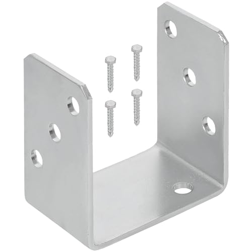 KOTARBAU® Support de poteau en U à visser 90 mm, galvanisé à chaud, la solution parfaite pour assembler différents éléments, argenté